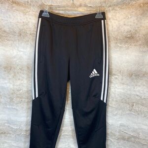 adidas climacool black 3 stripe tapered zippered leg track pant S